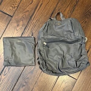 Tumi olive Green Backpack and Pouch Set